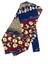 Bordo - Mavi Motif Desen Erkek Ascot Fular K647 4