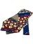 Bordo - Mavi Motif Desen Erkek Ascot Fular K647 5