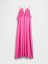 Kadın Pembe Linen-Blend Nakışlı Halter Maxi Elbise 2