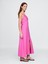 Kadın Pembe Linen-Blend Nakışlı Halter Maxi Elbise 3