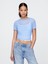 Kadın Mavi Transparan Crop T-Shirt 1