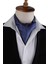 Lacivert Nokta Desen Italyan Ipek Ascot Fular K655 1