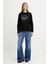 Kadın Regular Fit Grafik Logolu Sweatshirt - Siyah 3