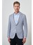 Erkek Indigo Örme Slim Fit Mono Yaka Ceket 1