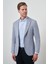 Erkek Indigo Örme Slim Fit Mono Yaka Ceket 3