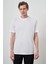 Erkek Beyaz Trend Bisiklet Yaka T-Shirt 1