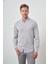 Erkek Gri Keten Trend Dynamic Fit Düğmeli Yaka Gömlek 1