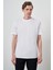Erkek Beyaz Trend Bisiklet Yaka T-Shirt 4