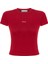 Bordo Dar Kesim Kısa Kollu Kadın T-Shirt 1