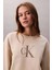 Kadın Ls Monologo Relaxed Fit Sweatshirt - Bej 4