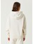 Krem Kapüşonlu Logolu Sweatshirt 5