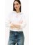 Kadın Relaxed Fit Sırtı Kalp Baskılı Cropped Sweatshirt - Ekru 1