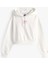 Kadın Relaxed Fit Sırtı Kalp Baskılı Cropped Sweatshirt - Ekru 5