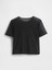Kadın Siyah Transparan Crop T-Shirt 2