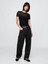 Kadın Siyah Transparan Crop T-Shirt 4