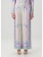 Cameo Gri Pembe Desenli Ipek Pantolon 3