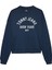 Kadın Bxy Varsity Overdye Bisiklet Yaka Sweatshirt - Lacivert 1