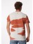 Kırık Beyaz Erkek Bisiklet Yaka Relaxed Batik T-Shirt F4SM-TST 0206 5