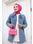 Kadın Boncuk Işlemeli Denim Kot Ceket 5