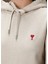 Bej Kapüşonlu Logo Nakışlı Sweatshirt 5
