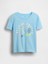 Kız Çocuk Mavi Grafik Baskılı T-Shirt 1