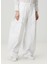 Ladies Wide Leg Beyaz Jean Pantolon 2