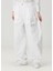 Ladies Wide Leg Beyaz Jean Pantolon 3