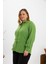 Büyük Beden Taş Detay Gömlek Yeşil 4