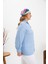 Büyük Beden Taş Detay Gömlek Bebe Mavi 5