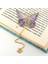 Mor Kelebek Vintage Zincirli Bookmark Okuyucu Metal Ayraç Kitap Ayracı AY020 2