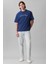 Erkek Center Chain Stitch T-Shirt - Mavi 3