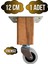 Kale Ahşap Tekerli Ayak Mobilya Masa ve Dolap Tekerli AYAĞI(FRENSİZ)(12CM-15CM)(KAYIN/GÜRGEN Ağacı) 1