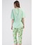 Pamuklu Kadın Büyük Beden Düşük Omuzlu Kısa Kol Kaprili Pijama Takım , 408343 4