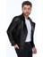 Hakiki Deri Siyah Fermuarlı Erkek Deri Ceket 4
