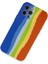 iPhone 12 Pro Kılıf Ebruli Lansman Silikon - Mavi-Turuncu - NFND9309-4676 2