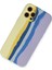iPhone 12 Pro Max Kılıf Ebruli Lansman Silikon - Sarı-Lila - NFND7228-8442 2