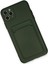 iPhone 11 Pro Max Kılıf Kelvin Kartvizitli Silikon - Koyu Yeşil - NFND2145-3187 3