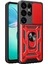 Samsung Galaxy S25 Ultra Kılıf Pars Lens Yüzüklü Silikon - Kırmızı - NFND3297-1875 1