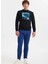Siyah Baskılı Bisiklet Yaka Pamuklu Regular Fit Erkek Sweatshirt Wmlondon Rıver 2