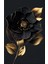 |siyah&gold Set Macro Manolya Kombini|çerçeveli Cam Tablo 3lü Dikey 3