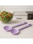 Pastel Renkli Lila Salata Kepçe Kaşık Seti - 2'li Salata Servis Seti Karıştırma Kaşığı 30 cm 2