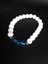 Mryart Beyaz Akik & Mavi Cam Boncuk Unisex Elastik Bileklik (8 mm) 2