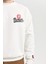 Baskılı Ekru Oversize Sweatshirt 4