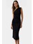 Bodycon Midi Elbise Kolsuz Tek Omuz Örme Kumaş Günlük Şık Dayanıklı Malzeme 3