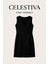 Distinctile Siyah Saten Slim Fit Abiye Elbise 1