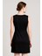 Distinctile Siyah Saten Slim Fit Abiye Elbise 3