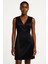 Distinctile Siyah Saten Slim Fit Abiye Elbise 4