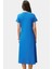 Nefes Alan Pamuklu T Shirt Elbise Midi Boy Cep Detaylı Modern Stil Zarifane Tasarım 2