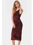 Tek Omuzlu Bodycon Midi Elbise Örme Tül Şık Tasarım Seçkin Malzeme Profesyonel Görünüm 1