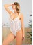 Beyaz Çizgili Bodysuit - 877 - Beden M Ynsmr 1